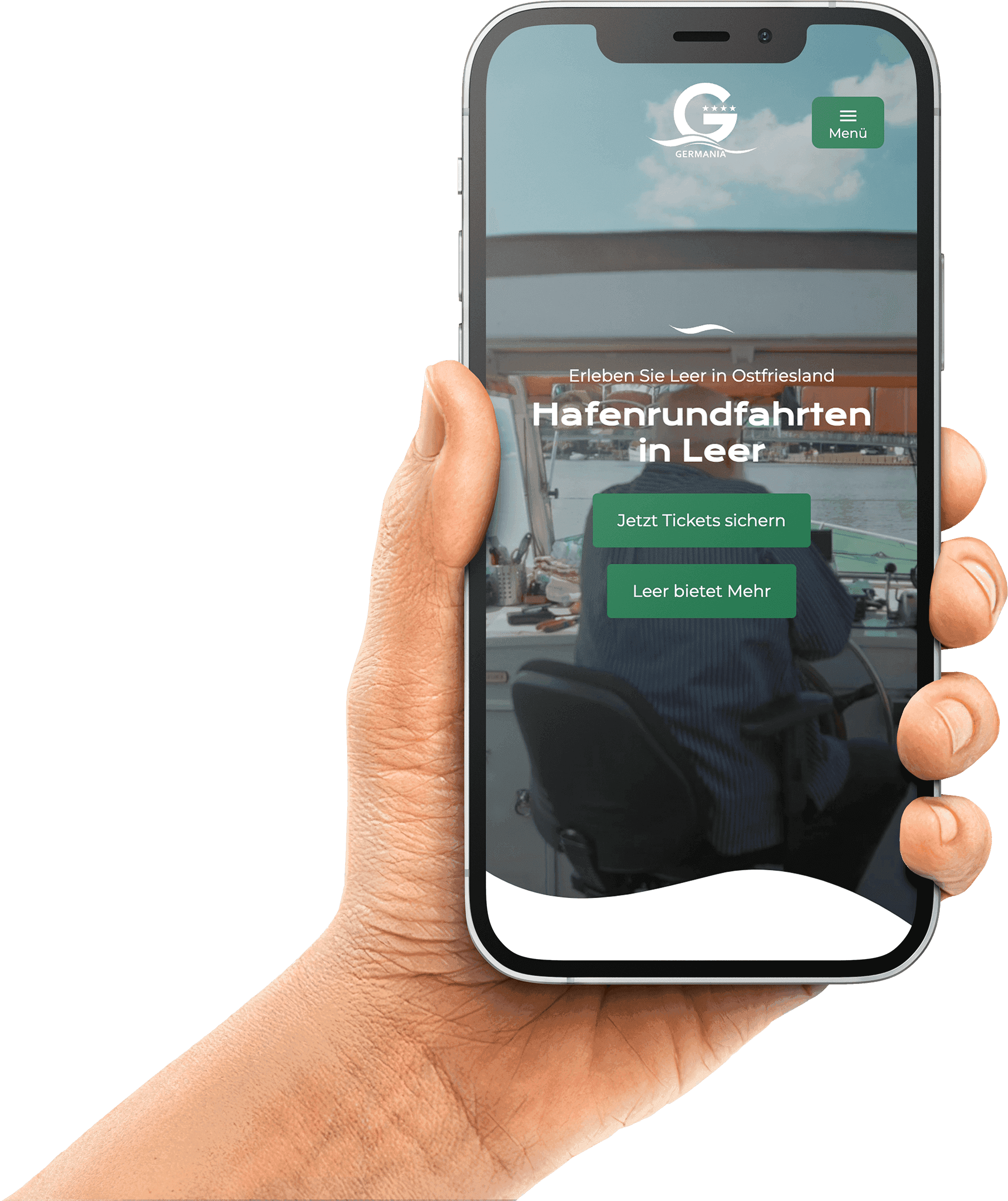 Mockup von der Online Buchung Koralle